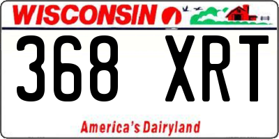 WI license plate 368XRT