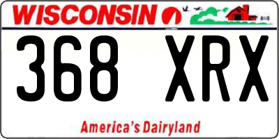 WI license plate 368XRX