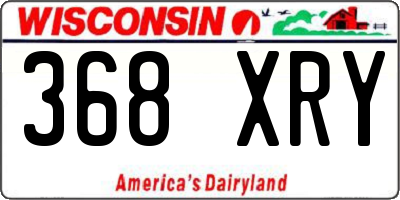 WI license plate 368XRY