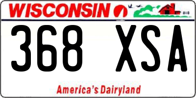 WI license plate 368XSA