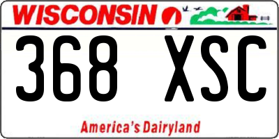 WI license plate 368XSC