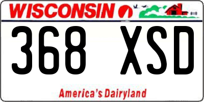 WI license plate 368XSD