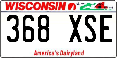 WI license plate 368XSE
