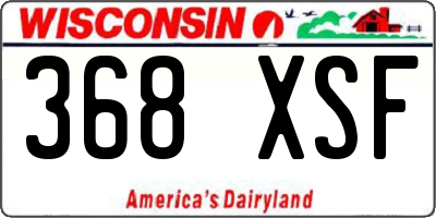 WI license plate 368XSF