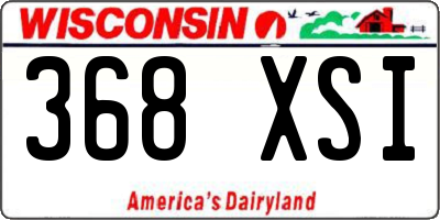 WI license plate 368XSI