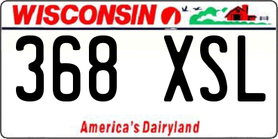 WI license plate 368XSL
