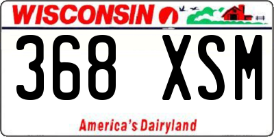 WI license plate 368XSM