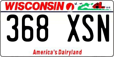WI license plate 368XSN