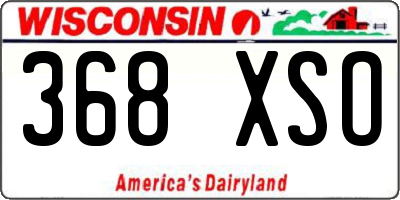 WI license plate 368XSO