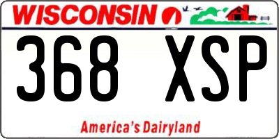 WI license plate 368XSP