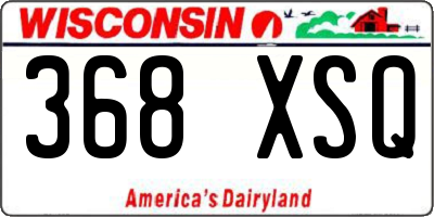 WI license plate 368XSQ