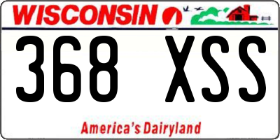 WI license plate 368XSS