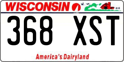 WI license plate 368XST