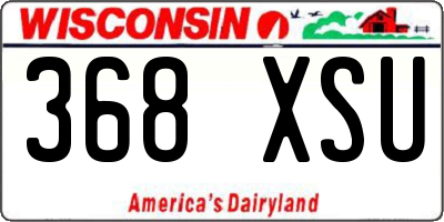 WI license plate 368XSU