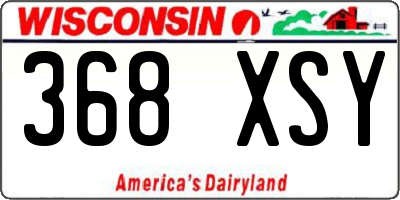 WI license plate 368XSY