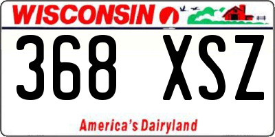 WI license plate 368XSZ