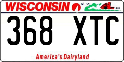 WI license plate 368XTC