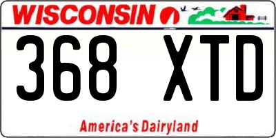 WI license plate 368XTD