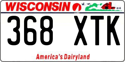 WI license plate 368XTK