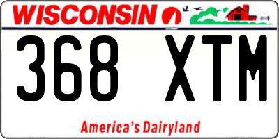 WI license plate 368XTM