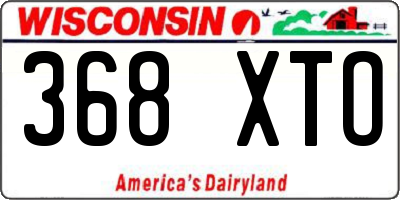 WI license plate 368XTO