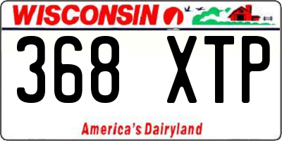 WI license plate 368XTP