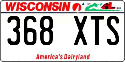 WI license plate 368XTS
