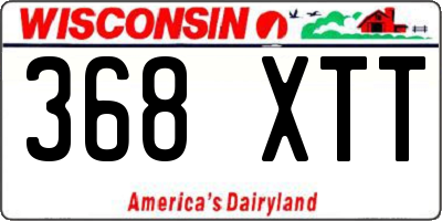 WI license plate 368XTT