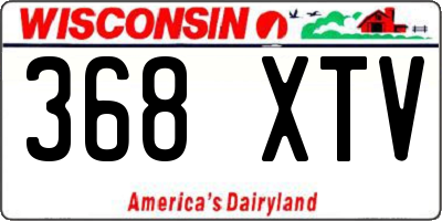 WI license plate 368XTV