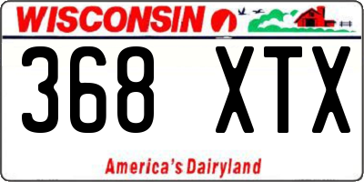 WI license plate 368XTX
