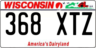 WI license plate 368XTZ