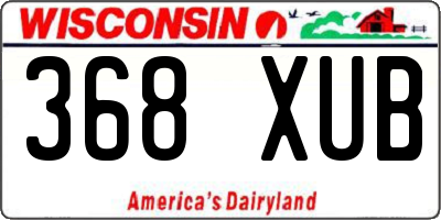 WI license plate 368XUB