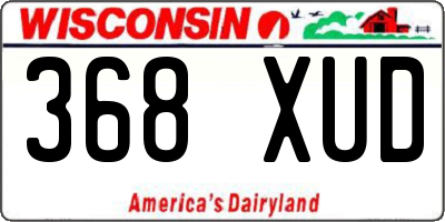 WI license plate 368XUD