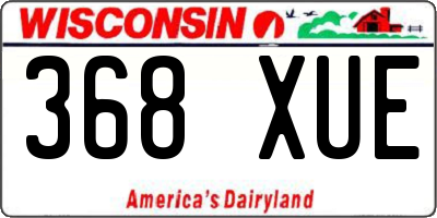 WI license plate 368XUE