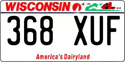 WI license plate 368XUF