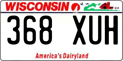 WI license plate 368XUH