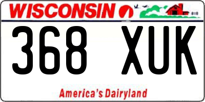 WI license plate 368XUK