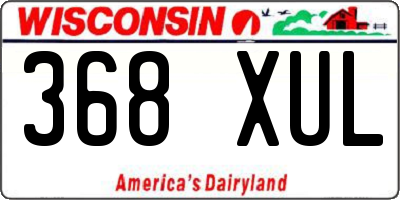 WI license plate 368XUL
