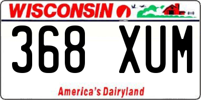 WI license plate 368XUM