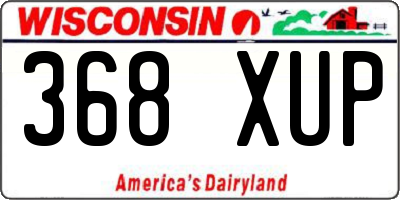 WI license plate 368XUP
