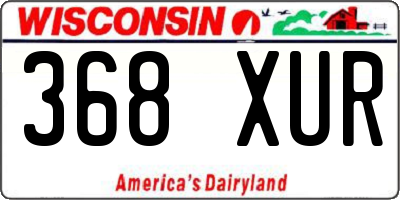 WI license plate 368XUR