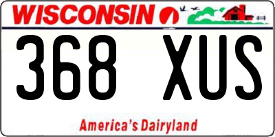 WI license plate 368XUS