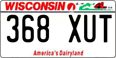 WI license plate 368XUT