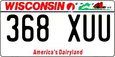 WI license plate 368XUU