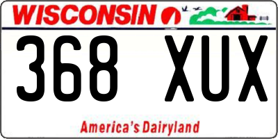 WI license plate 368XUX