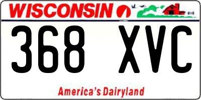 WI license plate 368XVC