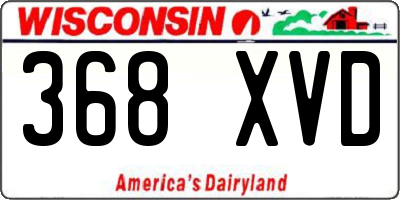 WI license plate 368XVD