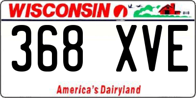 WI license plate 368XVE