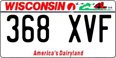 WI license plate 368XVF