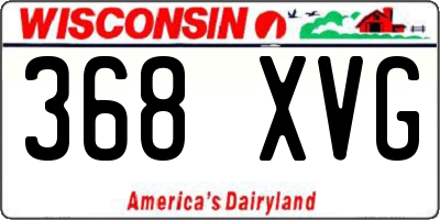 WI license plate 368XVG